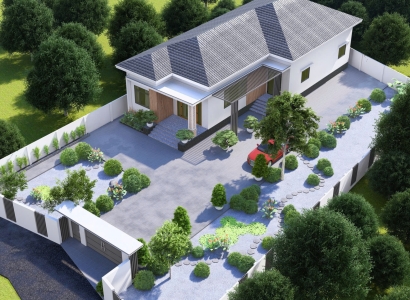 Nhà biệt thự sân vườn mái Nhật ở Tân Uyên