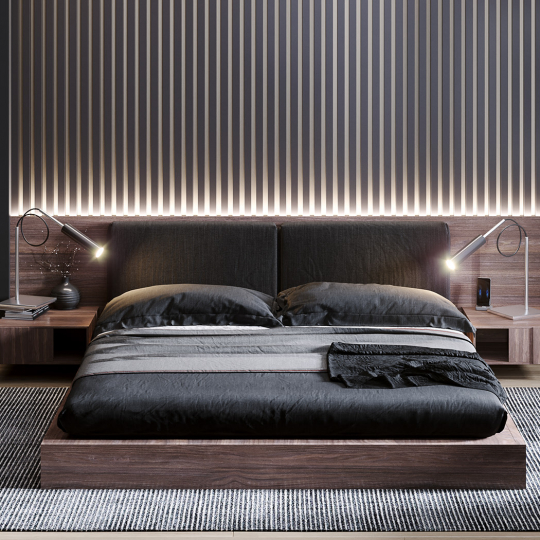 Giường Ngủ Hiện Đại Tone Tối – Giải Pháp Không Gian Nghỉ Ngơi Sang Trọng & Riêng Tư